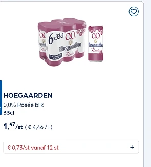 Hoegaarden 0,0% 50% goedkoper