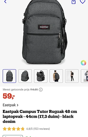 Eastpak tutor rugzak 39 L -49% bij bol