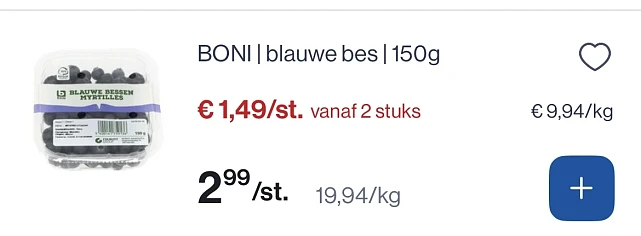Boni Blauwe bessen 150 gram -50%