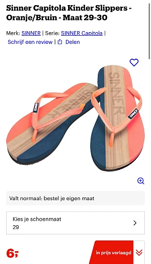 Sinner slippers maat 29/30 -65%