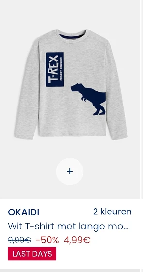 Okaïdi t-shirt met lange mouwen -50% op okaidi.be