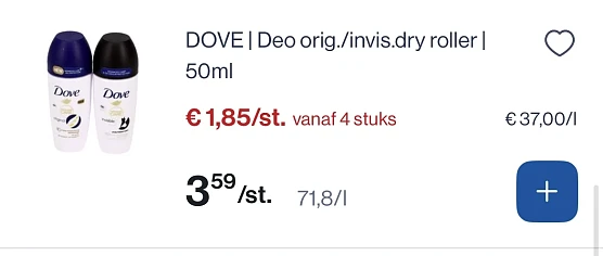 Dove deo orig/invis dry roller 50 ml -50%