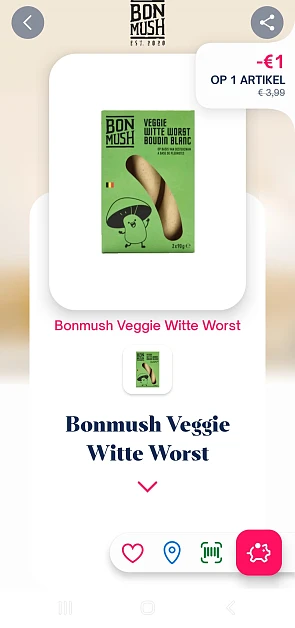 -€1 bonmush veggie witte worst