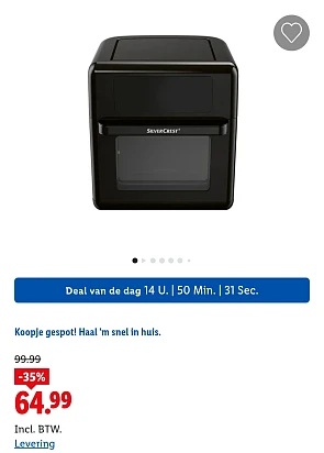 Dagdeal airfryer 9-in-1 -35% op lidl.be