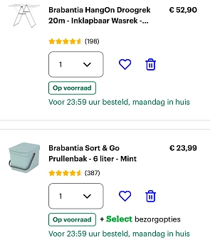 Gratis Brabantia aanrecht prullenbakje