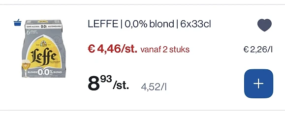 Leffe 0,0% blond en bruin 6x33 cl tot -50%