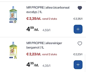 Mr propre allesreiniger 1L -50% reactie Carrefour 2+2