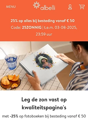 25% op Albelli producten