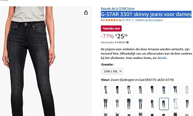 G-STAR 3301 skinny jeans voor dames nu voor 25,56 ipv 109,9€