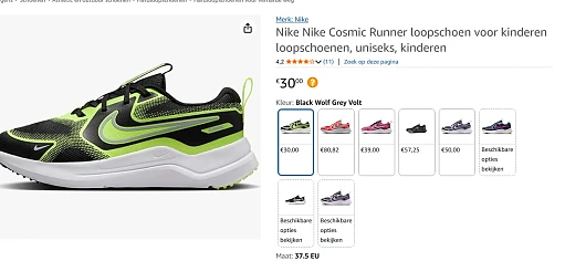 nike schoenen bij amazon