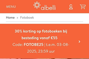 30% op fotoboeken bij Albelli