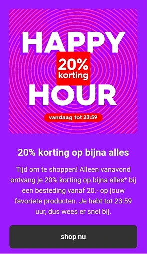 Vandaag Happy Hour bij Hema vanaf 19u