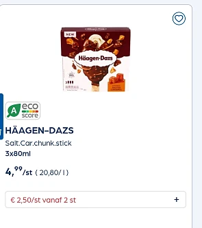 HÄAGEN-DAZS ijs 50% goedkoper