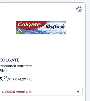 Verschillende colgate 50% goedkoper