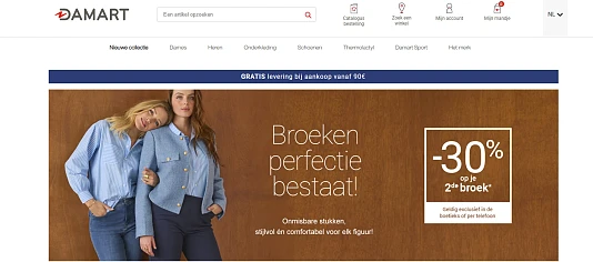 Damart: -30% op de 2e broek in de winkel