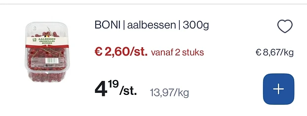 Boni aalbessen 300 gram in promo