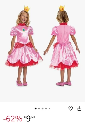 Super Mario Prinses Peach kostuum