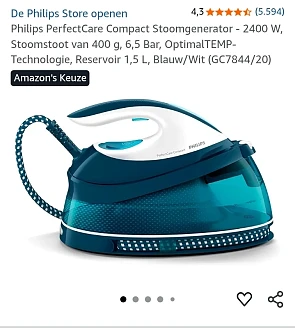 Philips Stoomgenerator GC7844/20 -40%