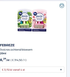 Febreze 50% goedkoper