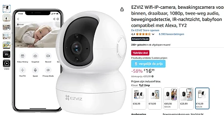 Wifi IP Camera aan 16,99 euro