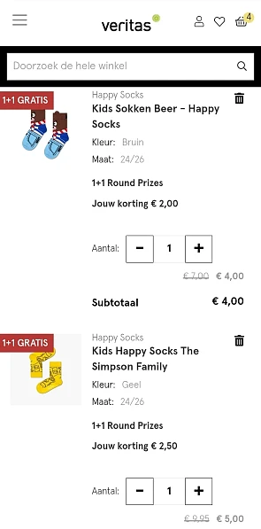 4 paar Happy Socks voor €9