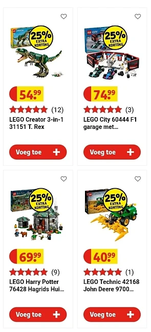 Lego -25% bij Kruidvat