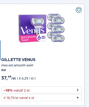 Venus -18% extra