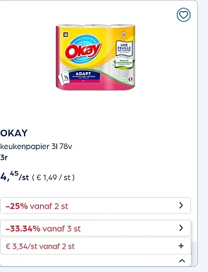 Okay -33,34% extra