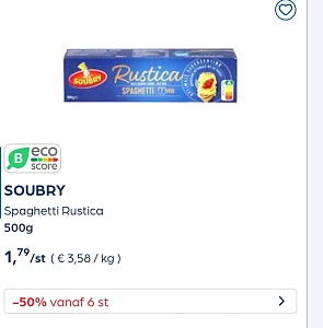 SOUBRY Spaghetti Rustica 500g -50%