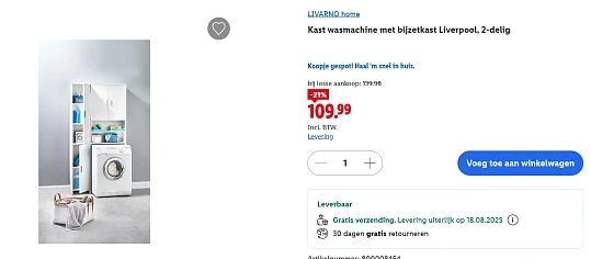 2-delige wasmachinekast voor € 109,99 🧺