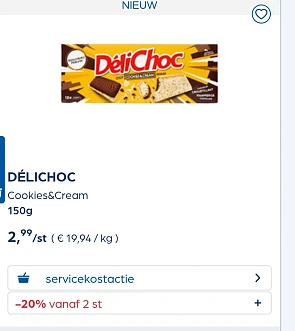 DÉLICHOC Cookies&Cream 150g -20% via shopmium -50%