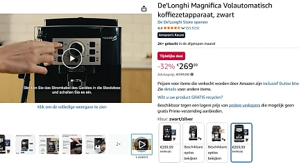 De'Longhi Magnifica Volautomatisch koffiezetapparaat, zwart nu voor 269,99€