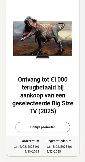 Samsung TV en AV cashbacks