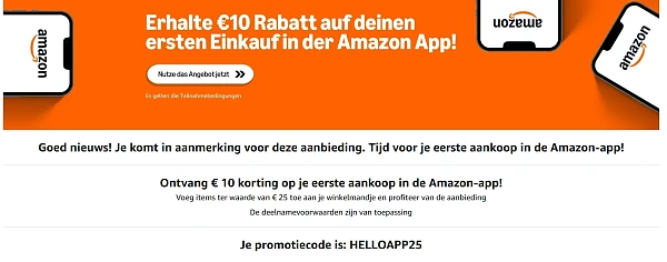 10 euro vanaf 25 bij amazon de