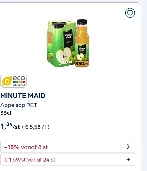 Minute maid -15% extra