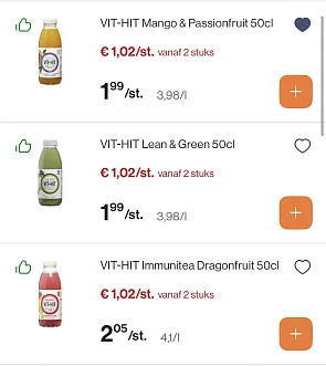 Verschillende vit-hit -50%
