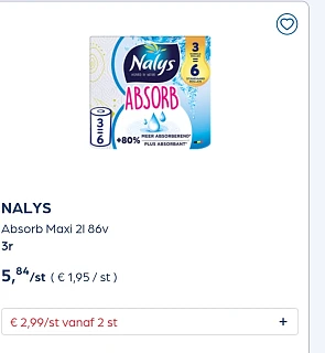 NALYS Absorb Maxi 2l 86v 3r in promo