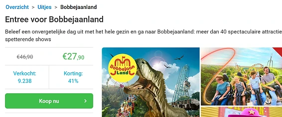 Bobbejaanland tickets voor 27.90€