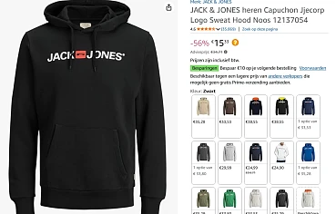 JACK & JONES heren hoodie bij amazon nl