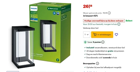 Philips Ulyzo wandlamp - zwart led 62% korting