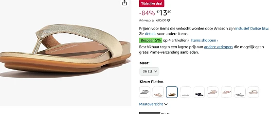 Fitflop lederen dames slippers maat 36 bij amazon de