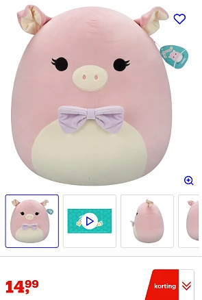 Squishmallows Hettie Pink Pig -70% bij bol
