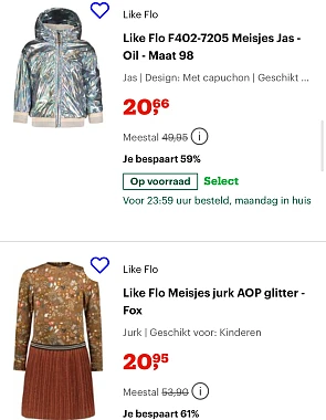 Like Flo stuks tot -70%
