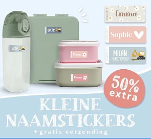 Actie kleine naamstickers