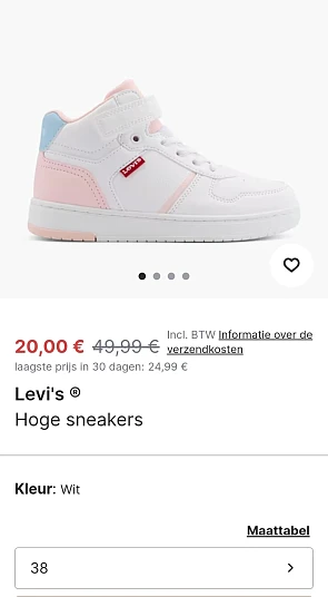 Levi's hoge sneakers wit -60% op vanharen.be