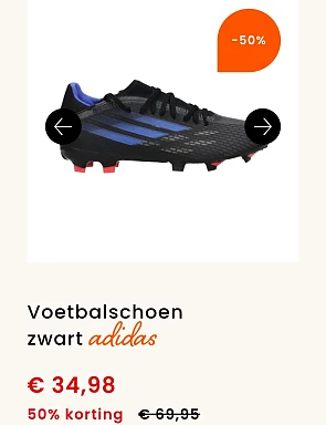 Zwarte adidas voetbalschoen enkel maat 45 -50% op berca.be