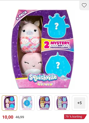 4 Mini squishmallow voor 10€!