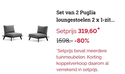 Set van 2 Puglia loungestoelen -80%