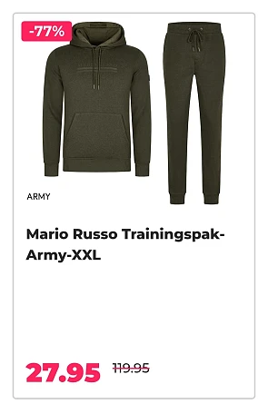 Mario Russo Trainingspak-Army-XXL -77% op voordeelvanger.nl