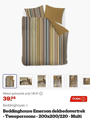 Beddinghouse Emerson dekbedovertrek 200x200/220 -72%